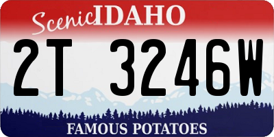 ID license plate 2T3246W