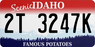 ID license plate 2T3247K