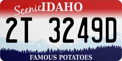 ID license plate 2T3249D
