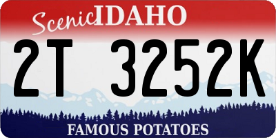 ID license plate 2T3252K