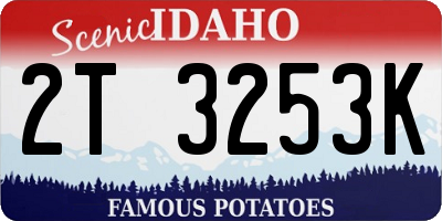 ID license plate 2T3253K
