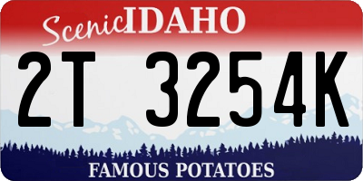 ID license plate 2T3254K