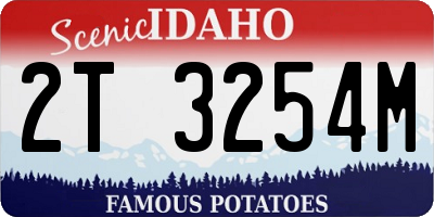 ID license plate 2T3254M
