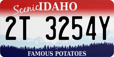 ID license plate 2T3254Y