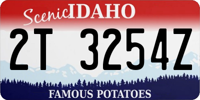 ID license plate 2T3254Z