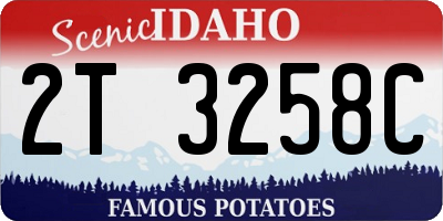 ID license plate 2T3258C