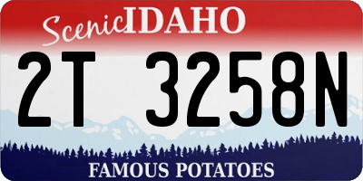 ID license plate 2T3258N