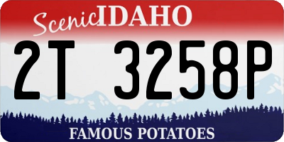 ID license plate 2T3258P