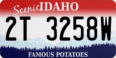ID license plate 2T3258W