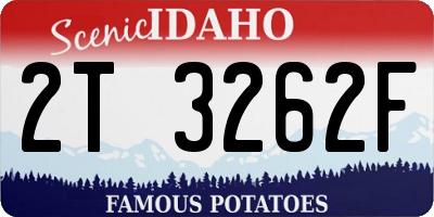 ID license plate 2T3262F
