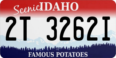 ID license plate 2T3262I