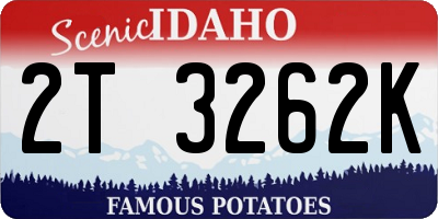 ID license plate 2T3262K