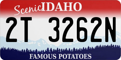 ID license plate 2T3262N