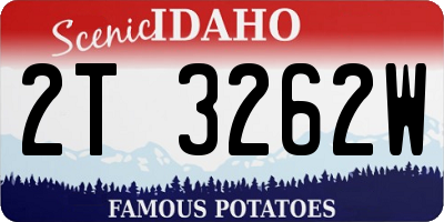 ID license plate 2T3262W
