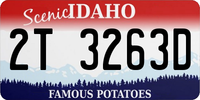 ID license plate 2T3263D