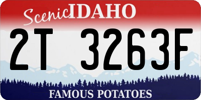 ID license plate 2T3263F