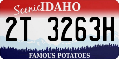 ID license plate 2T3263H
