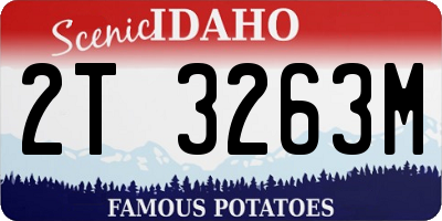 ID license plate 2T3263M