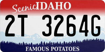 ID license plate 2T3264G