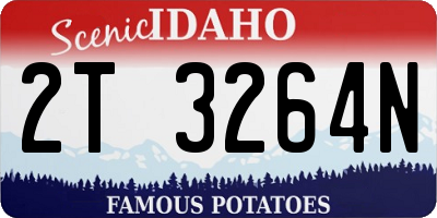 ID license plate 2T3264N
