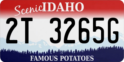 ID license plate 2T3265G