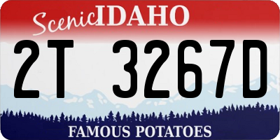 ID license plate 2T3267D