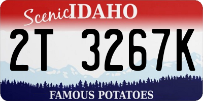 ID license plate 2T3267K