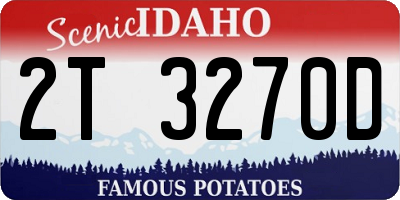 ID license plate 2T3270D