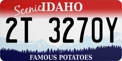 ID license plate 2T3270Y