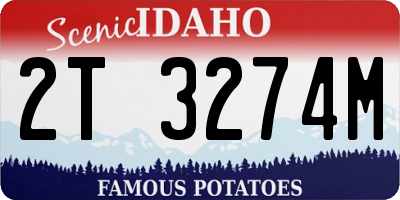 ID license plate 2T3274M