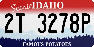ID license plate 2T3278P