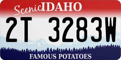 ID license plate 2T3283W
