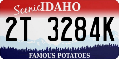 ID license plate 2T3284K