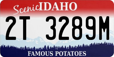 ID license plate 2T3289M