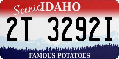 ID license plate 2T3292I