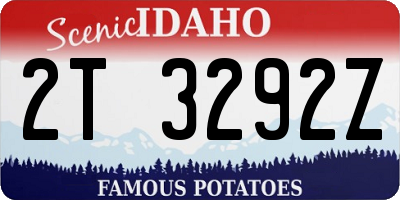 ID license plate 2T3292Z