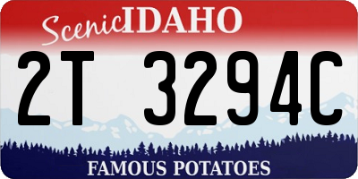 ID license plate 2T3294C