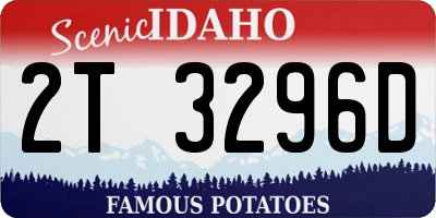 ID license plate 2T3296D