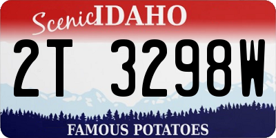 ID license plate 2T3298W