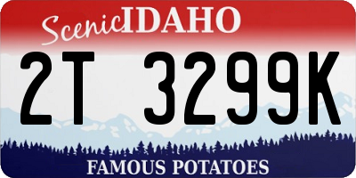 ID license plate 2T3299K