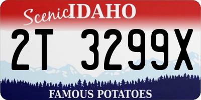 ID license plate 2T3299X