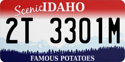 ID license plate 2T3301M