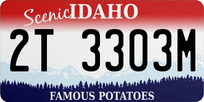 ID license plate 2T3303M
