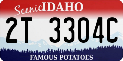 ID license plate 2T3304C