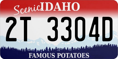 ID license plate 2T3304D