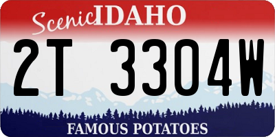 ID license plate 2T3304W