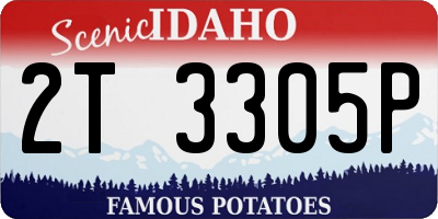 ID license plate 2T3305P