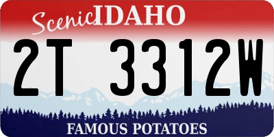 ID license plate 2T3312W