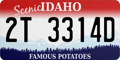 ID license plate 2T3314D