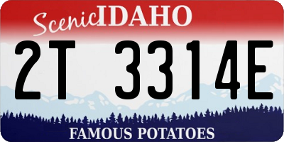 ID license plate 2T3314E